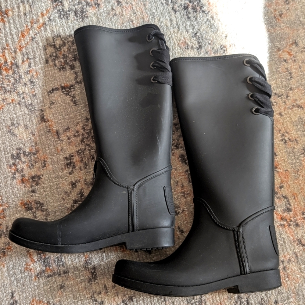 COACH rain boots - barely worn!